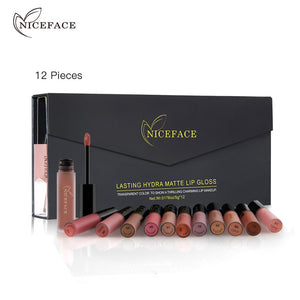 NICEFACE 12Pcs/Set Matte Long-Lasting Lipstick