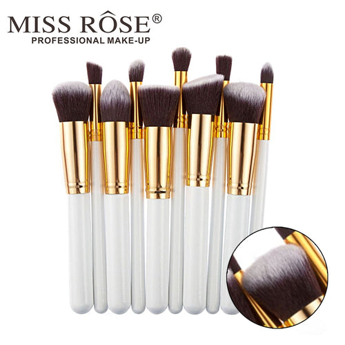 10 PCS Silver/Golden Makeup Brushes Set